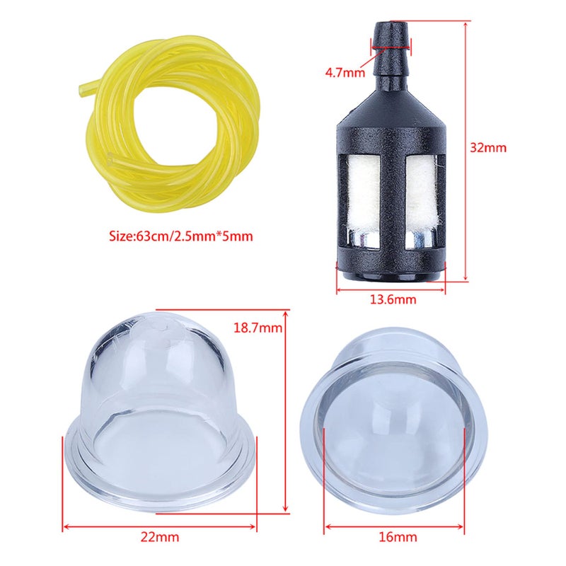 Adefol Fuel Filter + Fue Line+Primer Bulb for Homelite BP250 HB18V GST GST18 GSTBC HBC18 HBC30 HBC30B HGT HLT15 HLT16 HLT17C HLT18 HLT28 HT17 HT19 ST175G ST185 String Trimmer Blower - Image 3
